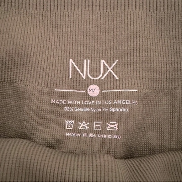 NWT NUX For The Frill High Rise Ribbed 7/8 Leggings Olive Green Size M/L NEW!! - Picture 9 of 14